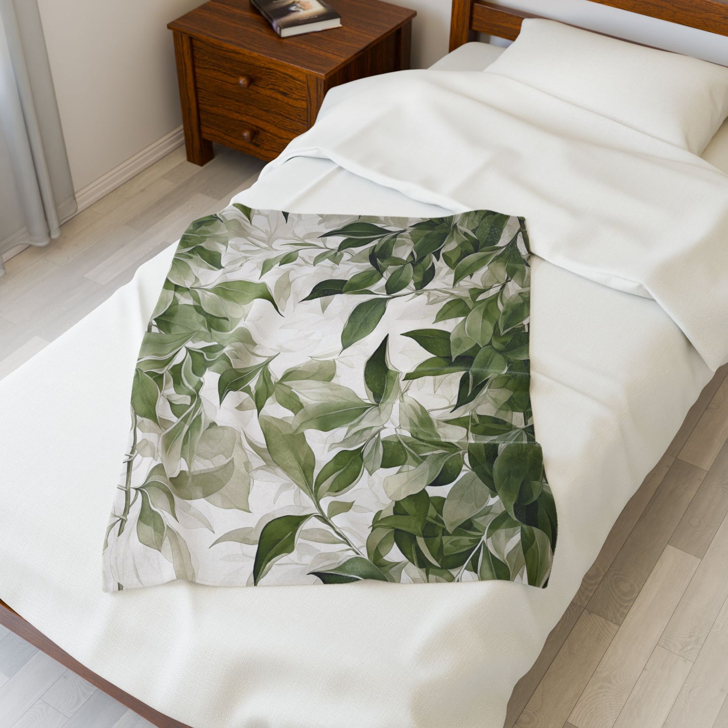 Green Leaves Plush Blanket