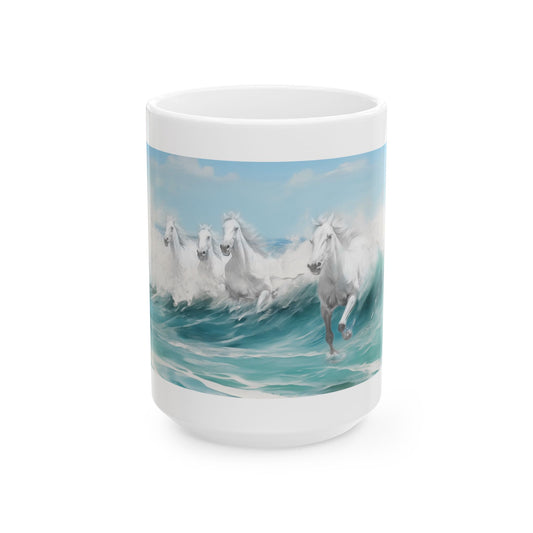 Seahorses Ceramic Art Mug 15oz
