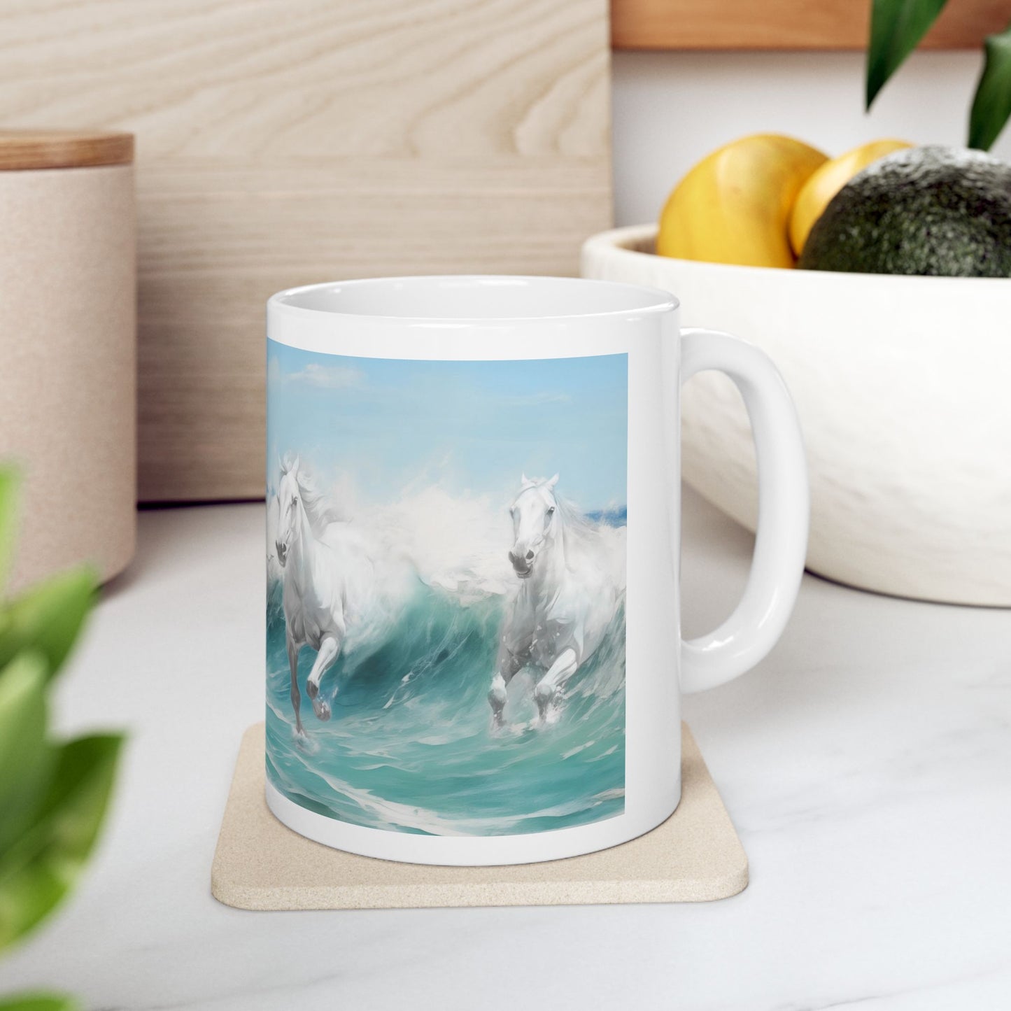 Seahorses Ceramic Art Mug Mockup 11oz