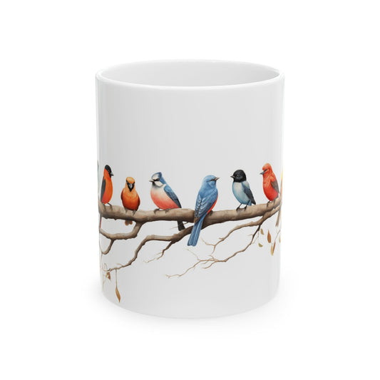12 Birds Ceramic Art Mug 11oz