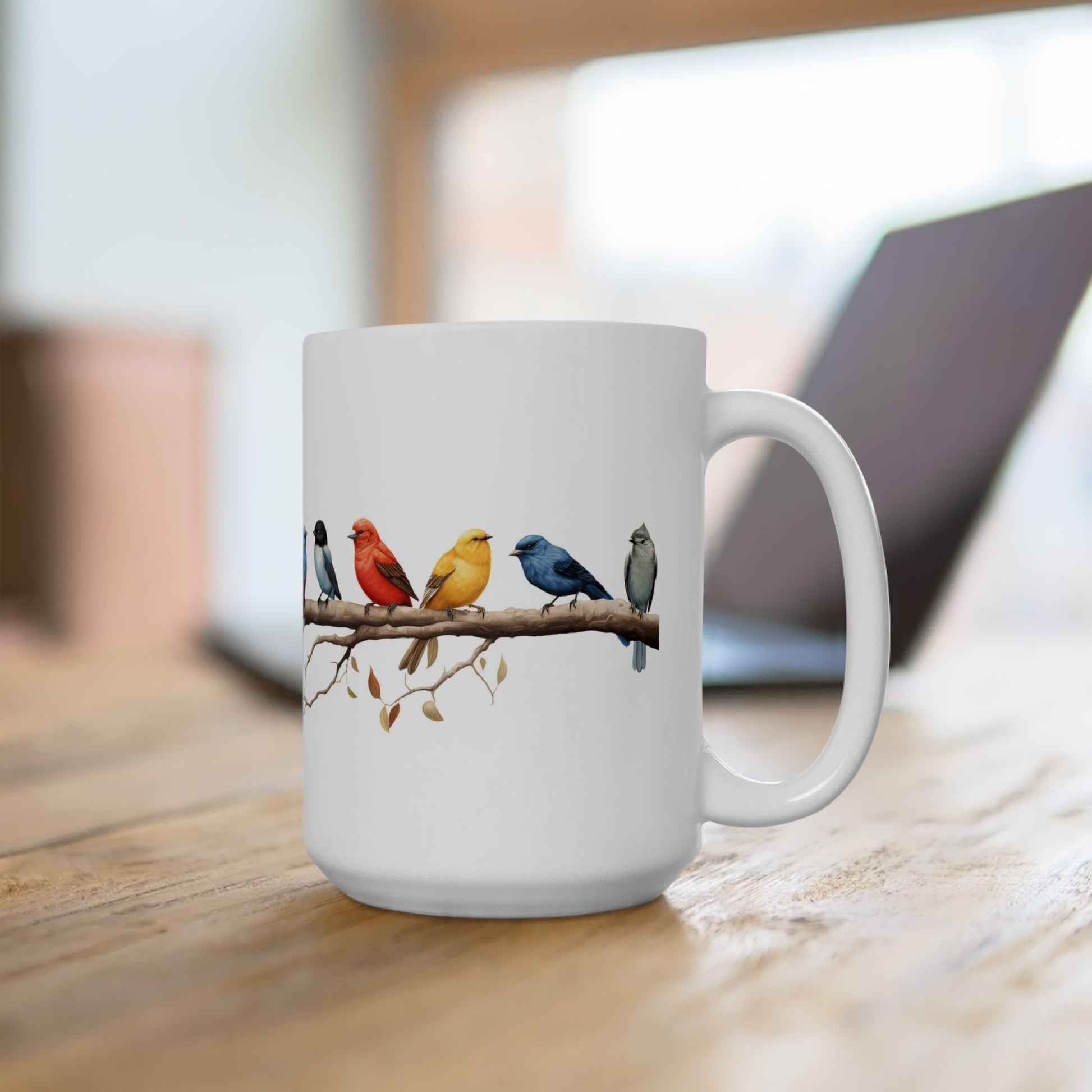 12 Birds Ceramic Art Mug Mockup 15oz
