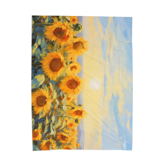 Sunflowers Plush Blanket