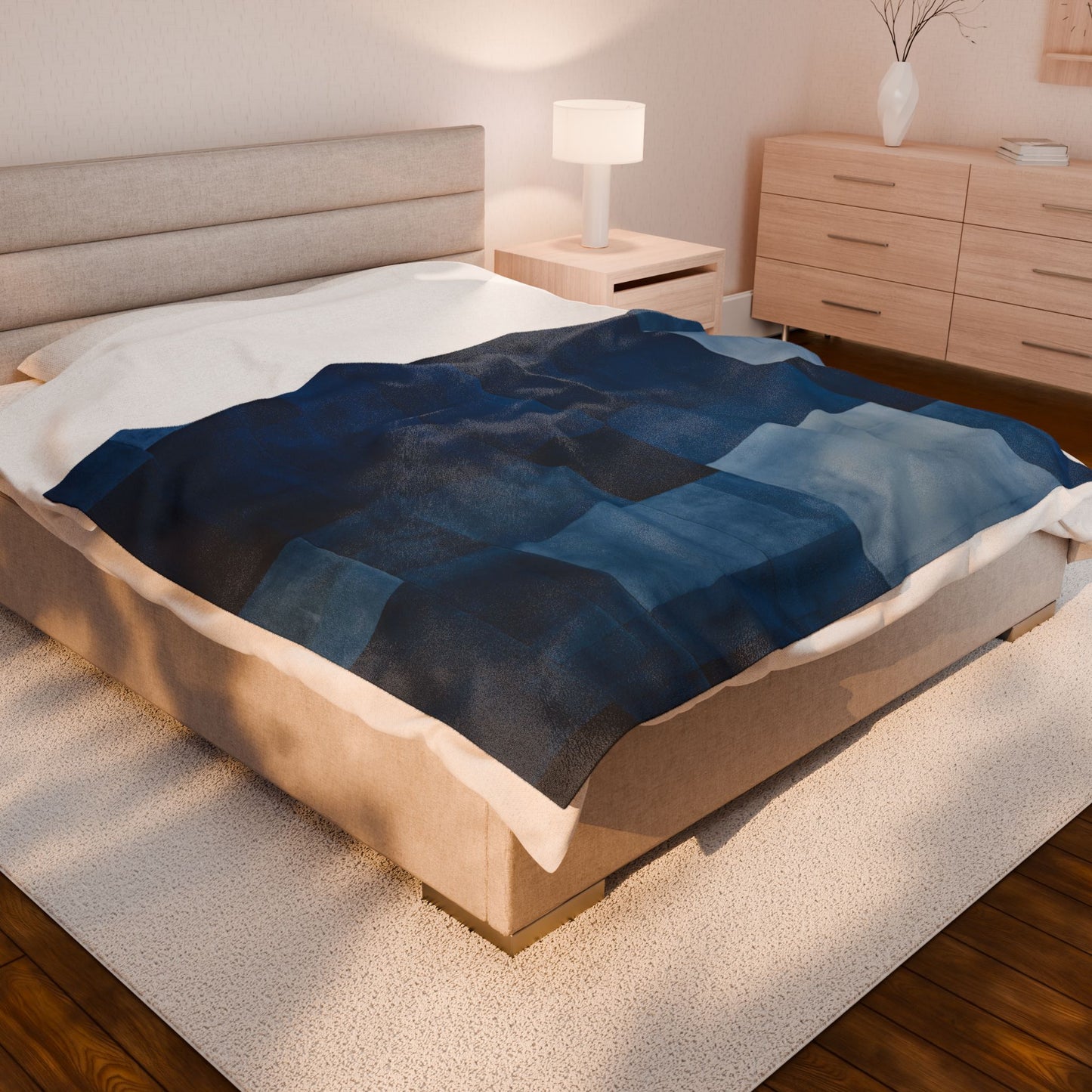 Blue Denim Plush Blanket