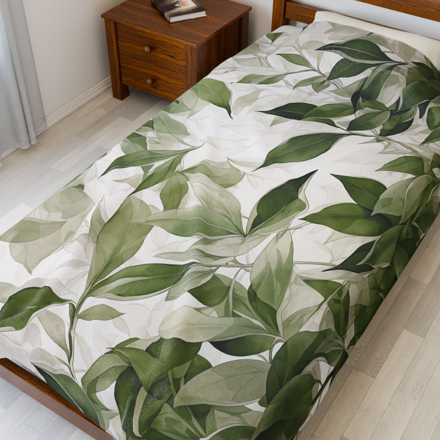 Green Leaves Plush Blanket