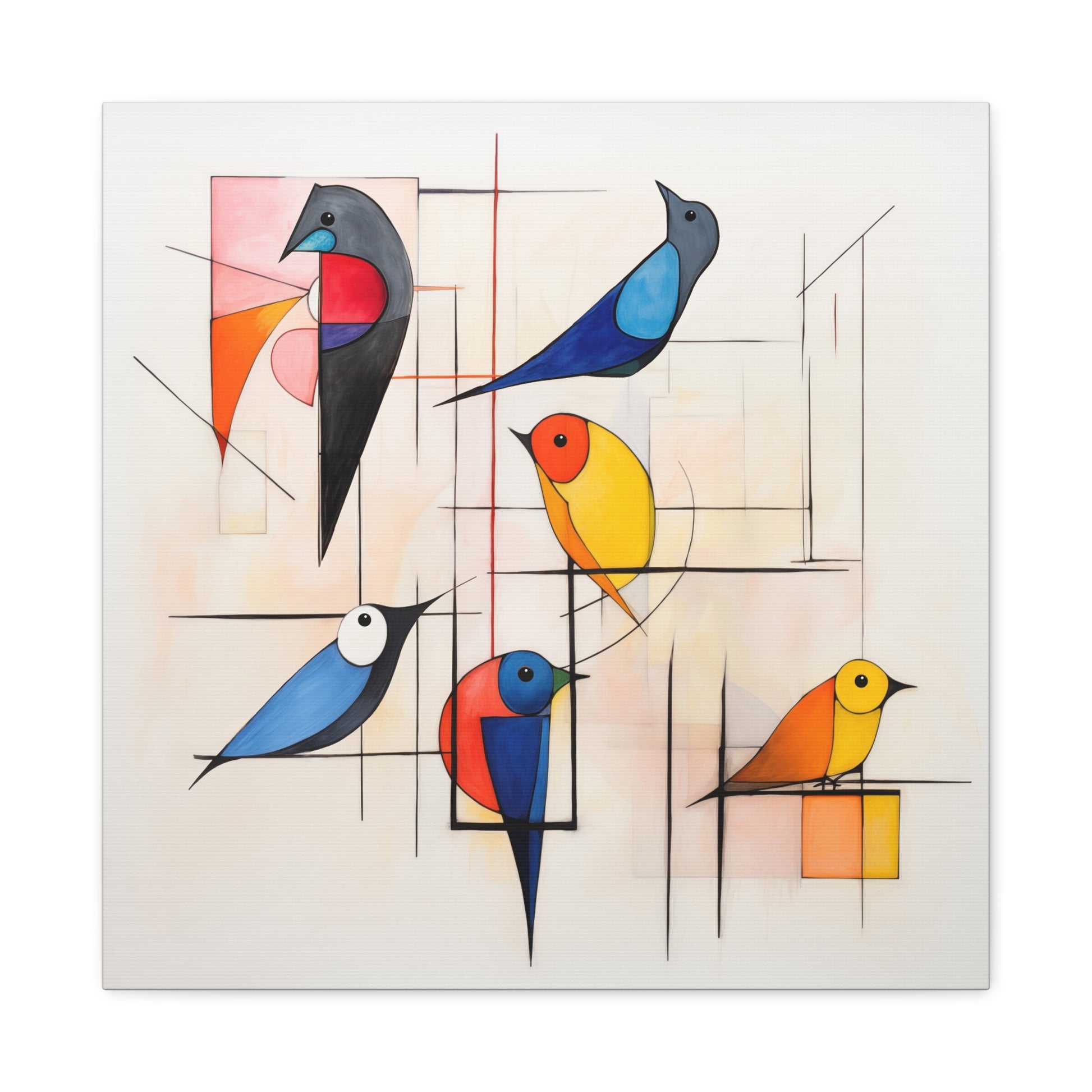 Six Birds Fine Art Canvas