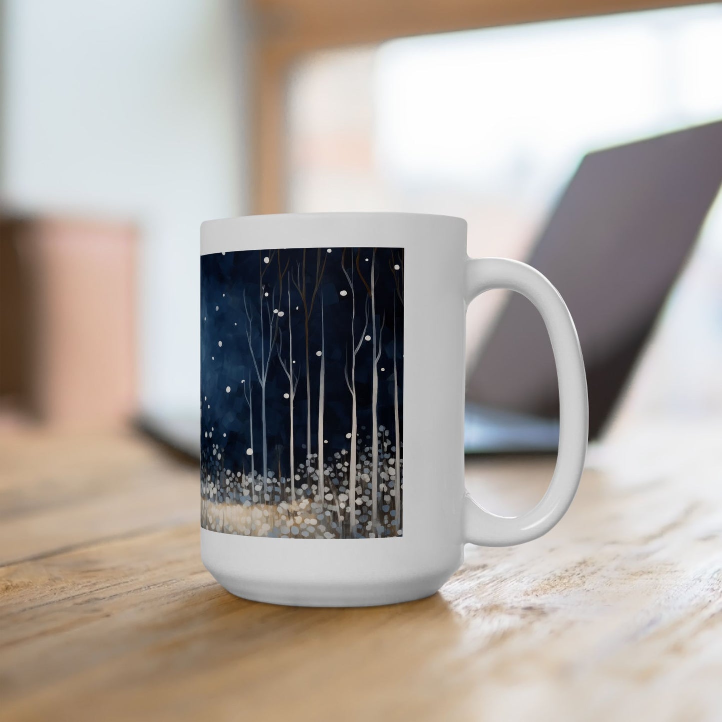 Winter Woods Ceramic Art Mug  Mockup 15oz